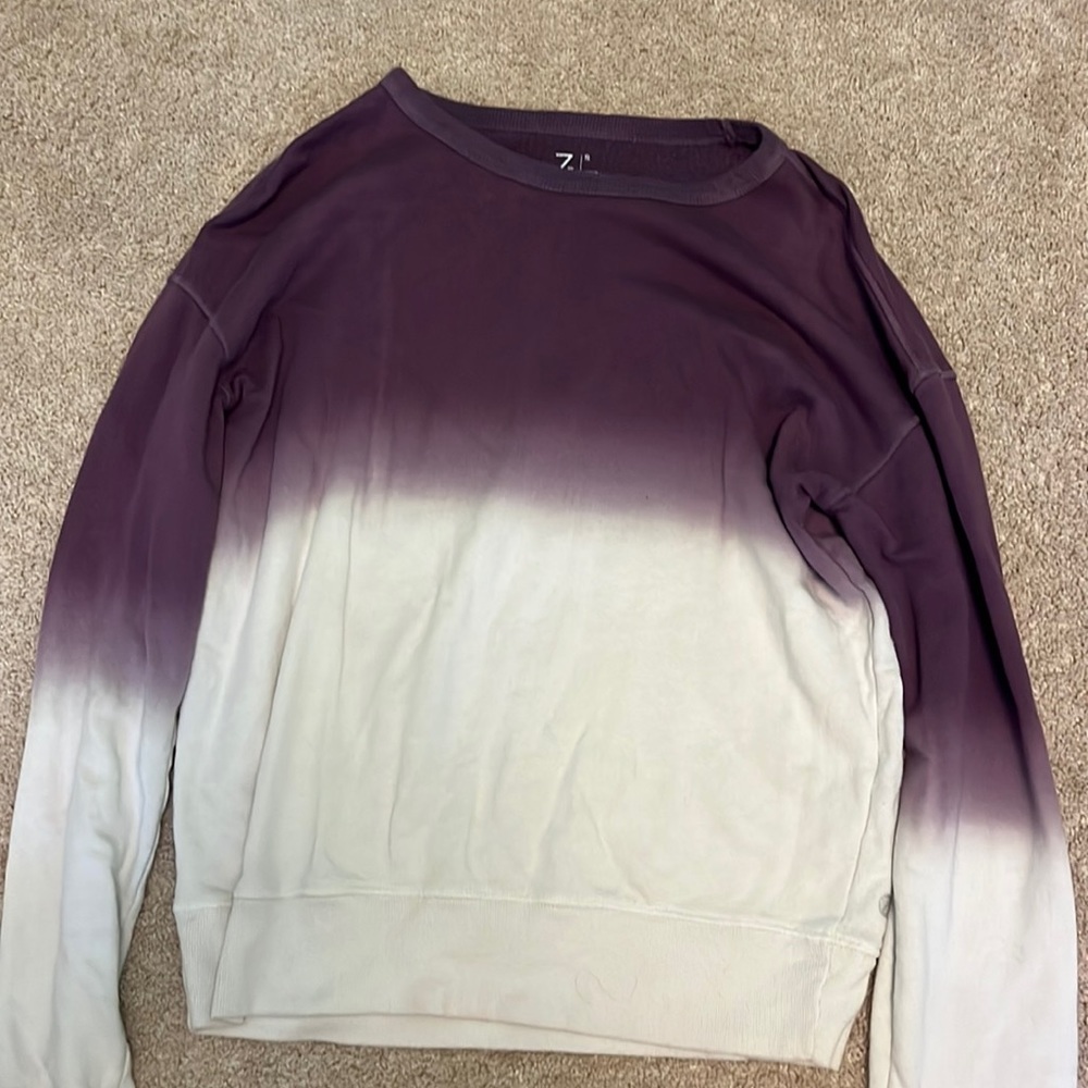 purple and white long sleeve